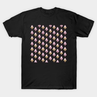 Ice Cream Cone Unicorn With Sunflower Pattern T-Shirt